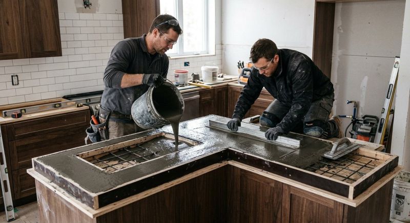 Cement Countertop Pouring in Sonoma County, CA