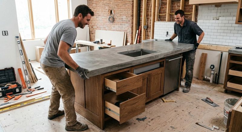Cement Counter Installation in Napa, CA