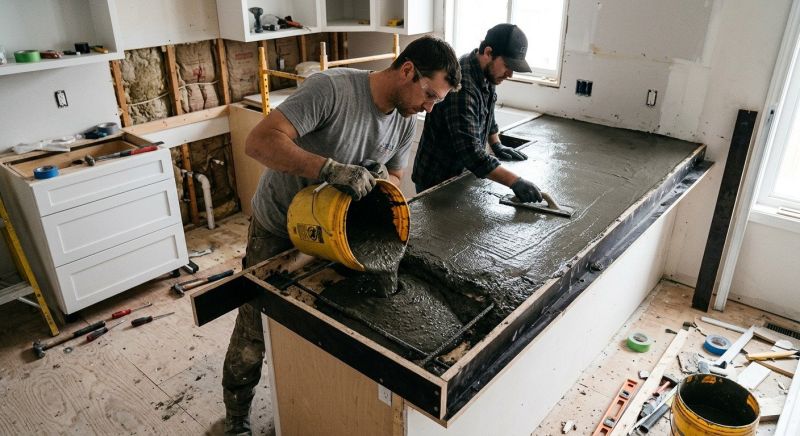 Concrete Countertop Pouring in Sonoma County, CA
