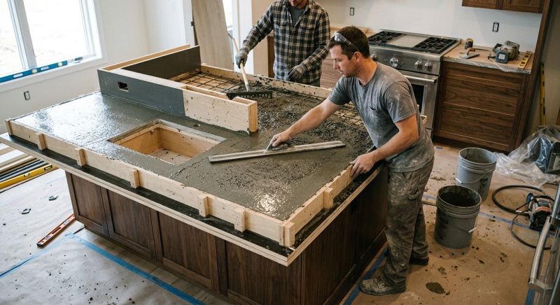Concrete Countertop Pouring in Marin County, CA