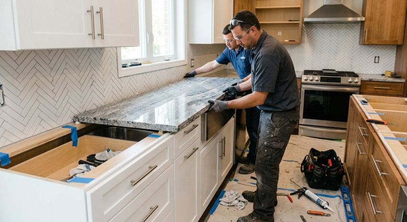 Granite Slab Installation in Marin County, CA