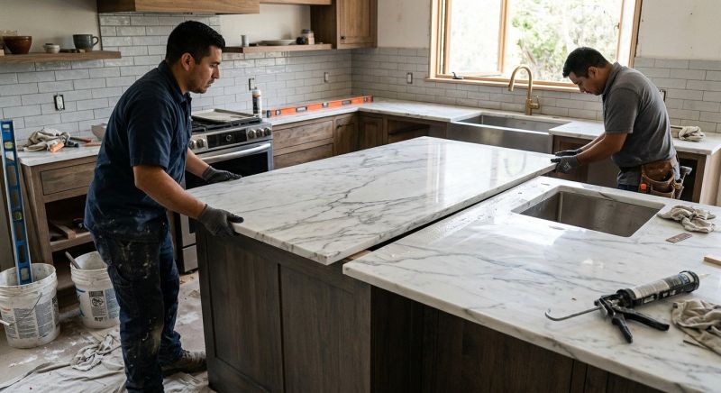 Marble Slab Installation in Marin County, CA