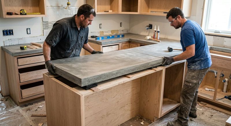 Poured Countertop Installation in Napa, CA